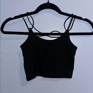 Black Strappy Crop Top